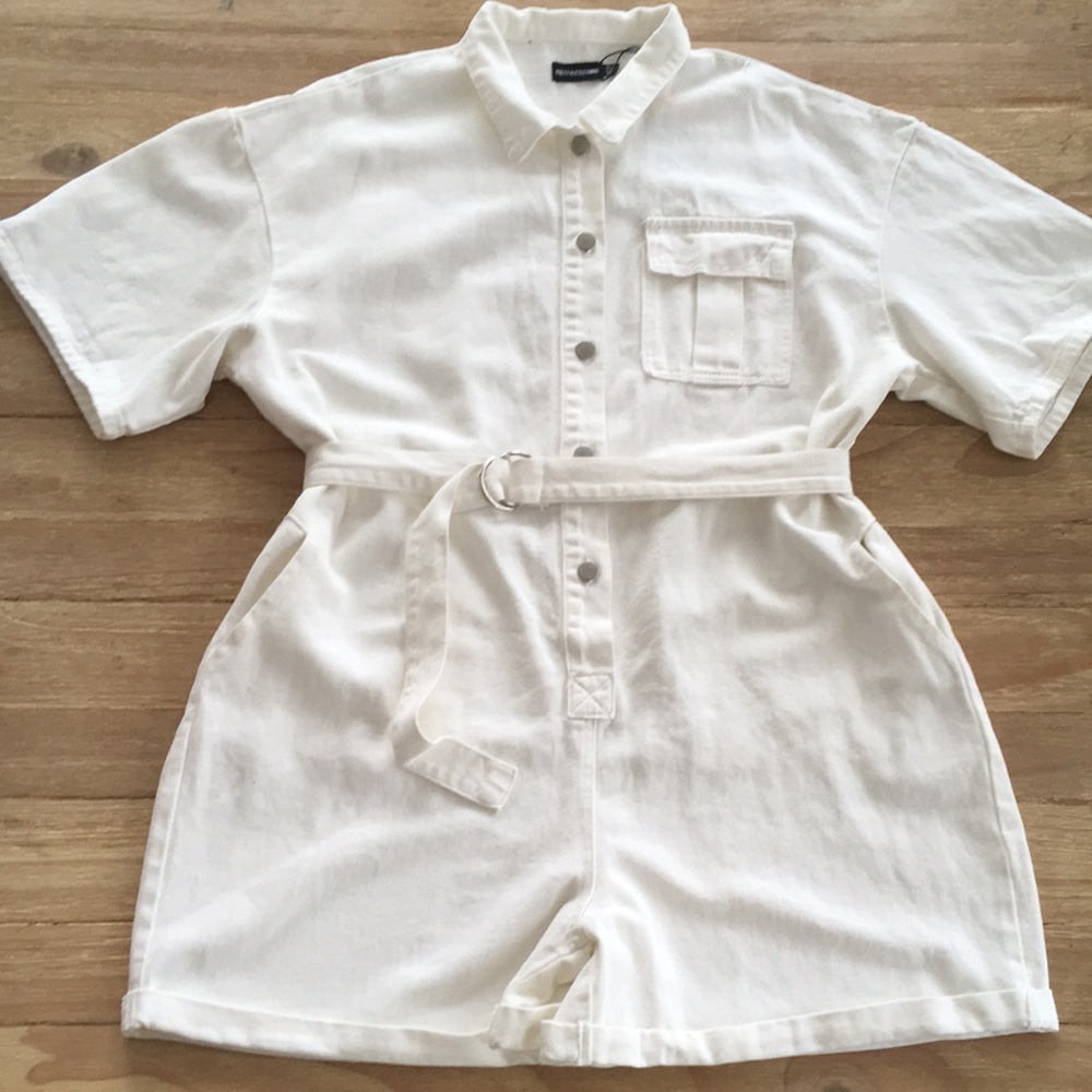 LAST CHANCE ☀️ White Denim Shorts Playsuit Romper